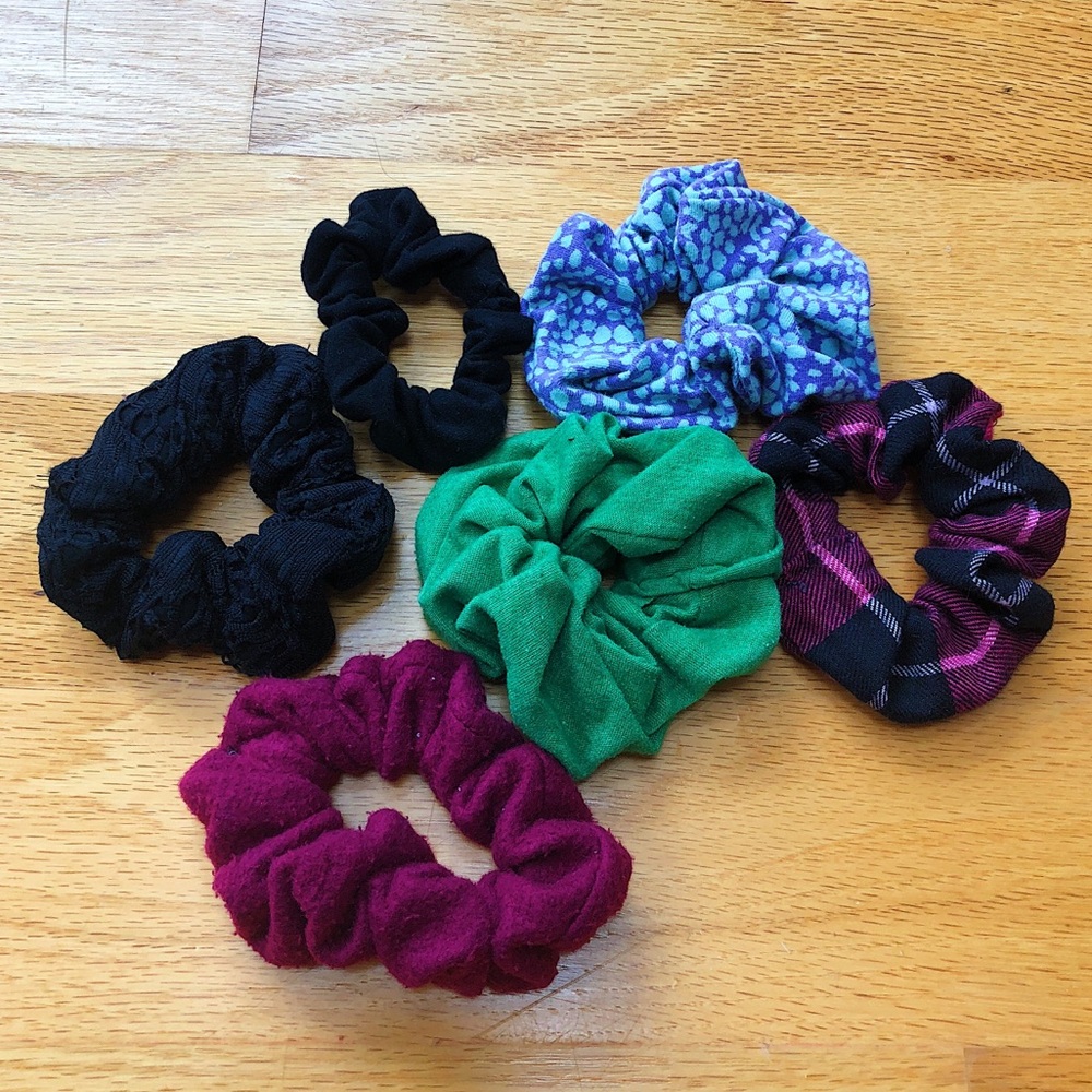 6 hair scrunchies, free shipping
